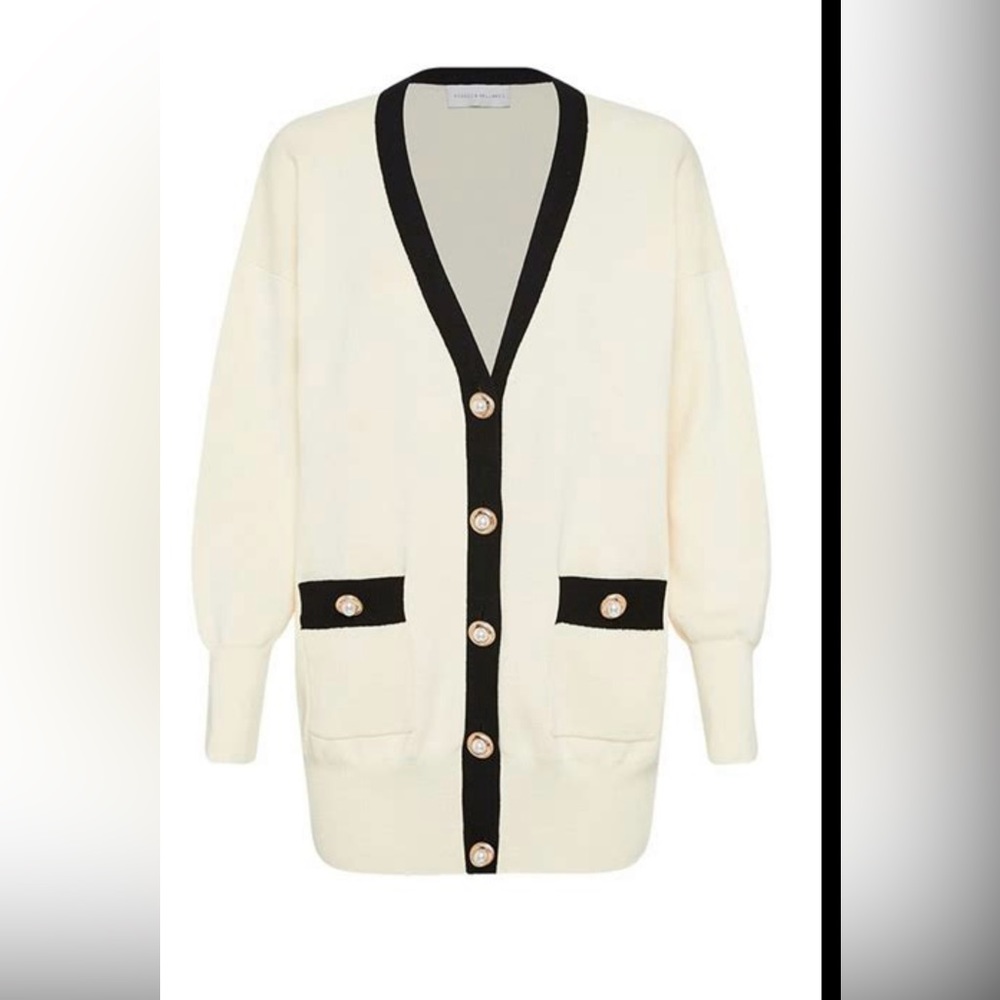 Rebecca Vallance Tancy Contrast Cotton Blend Cardigan